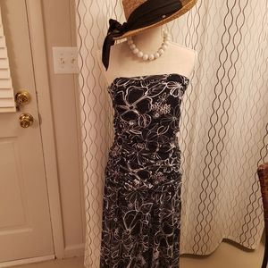 Strapless mid calf dress..cotton/spandex